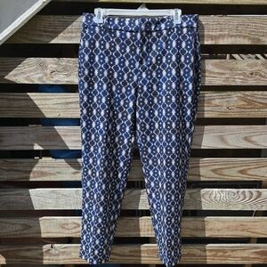 Liverpool Blue and White Geometric Women's Trousers